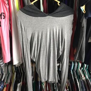 BKE hooded open back long sleeve top. Size small